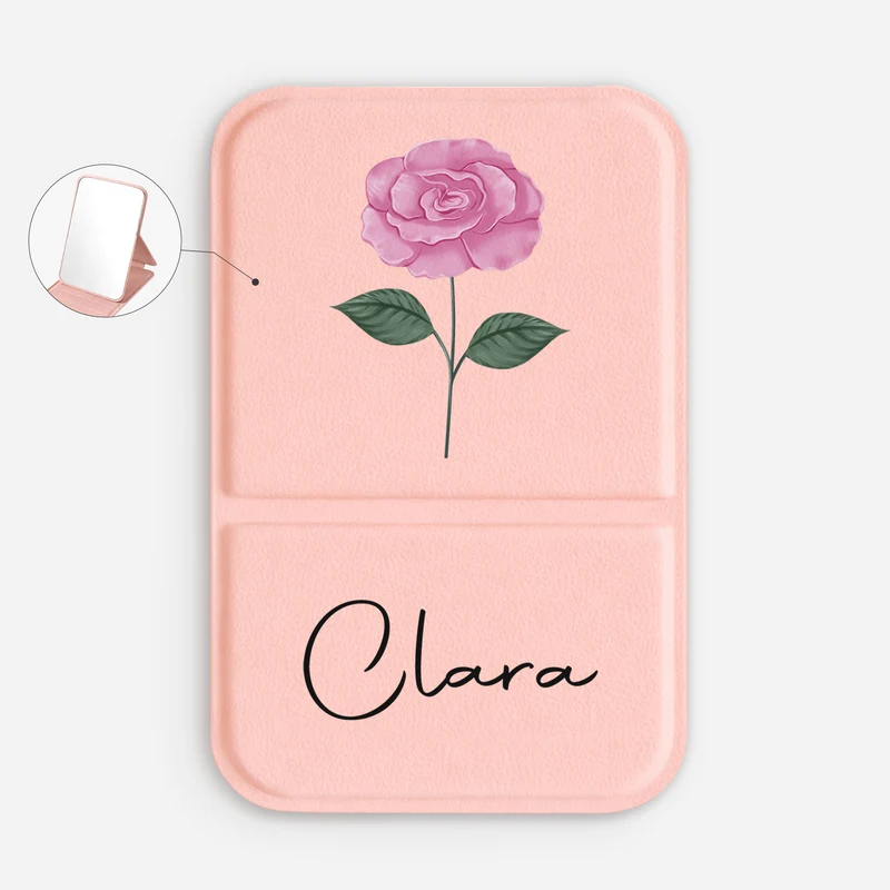 Name + Blume - Personalisiertes Geschenk Garten | Taschenspiegel Frauen