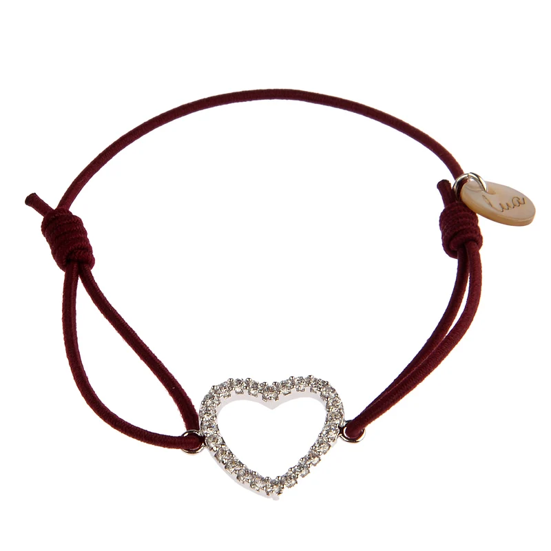 lua accessories Armband Heart in Bordeaux