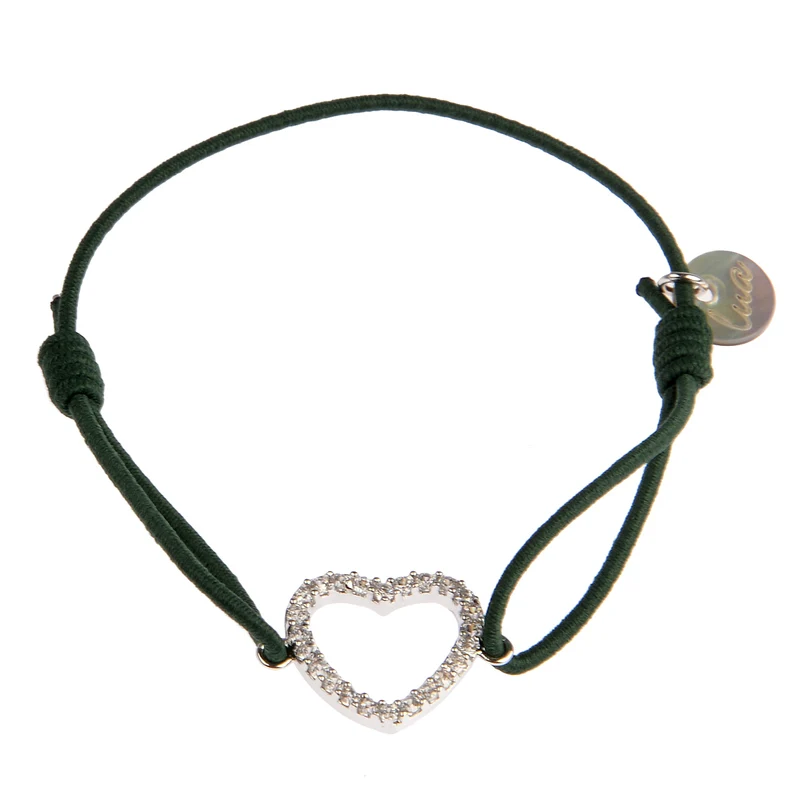 lua accessories Armband Heart in Dunkelgrün