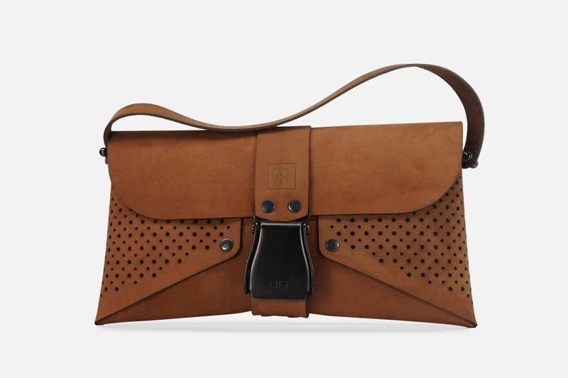 HANDTASCHE NUBUK BROWN/SCHWARZ
