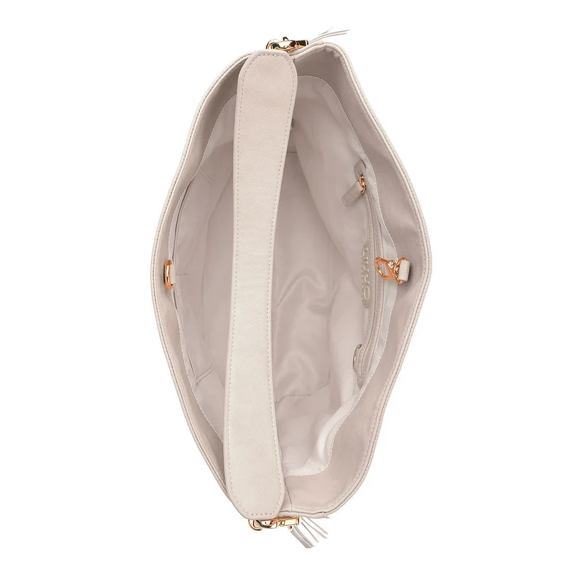 LIU JO Tasche Monospalla mit Fransen in Hellgrau