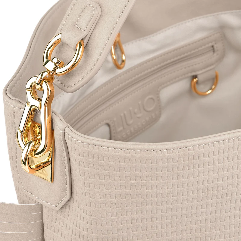 LIU JO Tasche Monospalla mit Fransen in Hellgrau