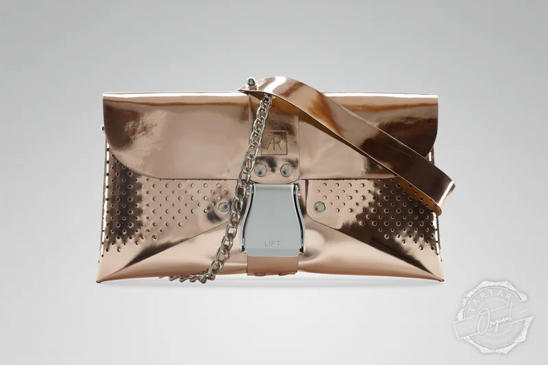 HANDTASCHE MIRROR ROSÉ/SILBER