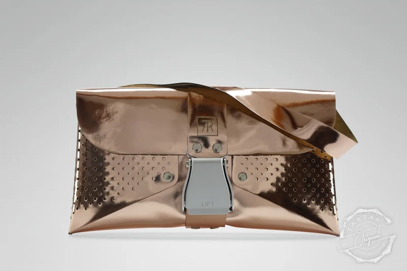 HANDTASCHE MIRROR ROSÉ/SILBER