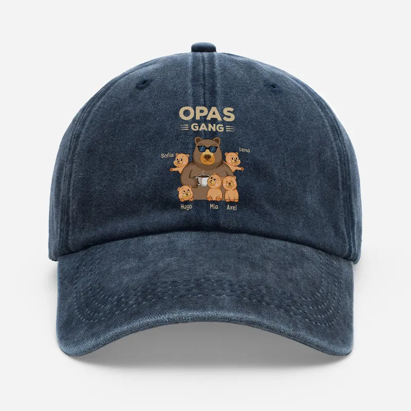 Papas Gang - Personalisiertes Geschenk | Washed Cap Papa Opa Bär