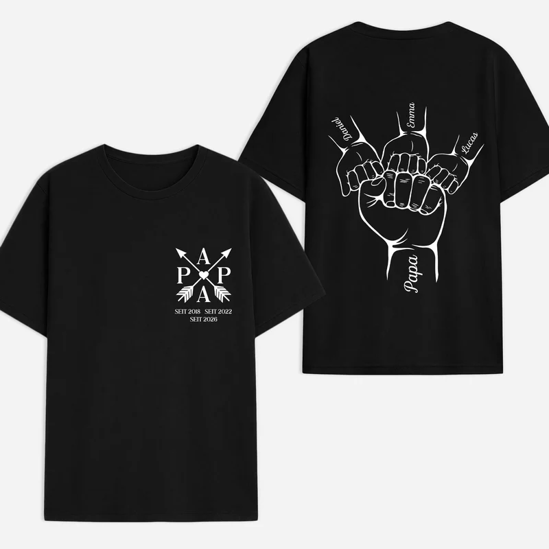Papa Opa Seit Faust - Personalisiertes Geschenk | T Shirt Bedrucken Beidseitig