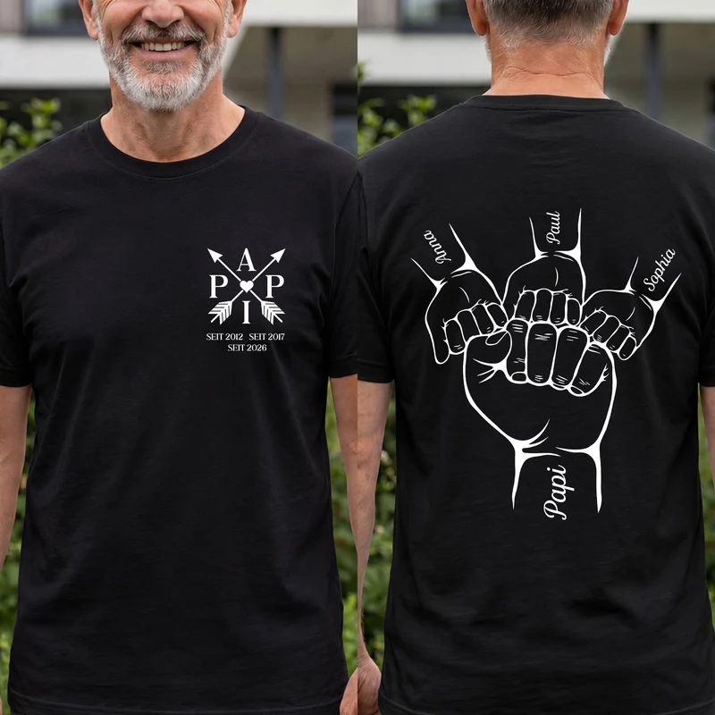 Papa Opa Seit Faust - Personalisiertes Geschenk | T Shirt Bedrucken Beidseitig