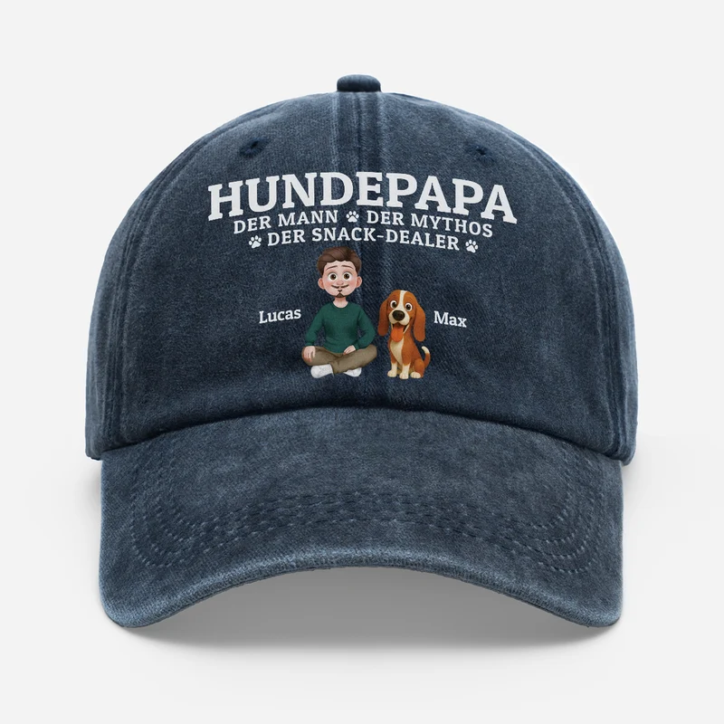 Der Mann Der Mythos Der Snack-Dealer - Personalisiertes Hunde Geschenk | Washed Cap