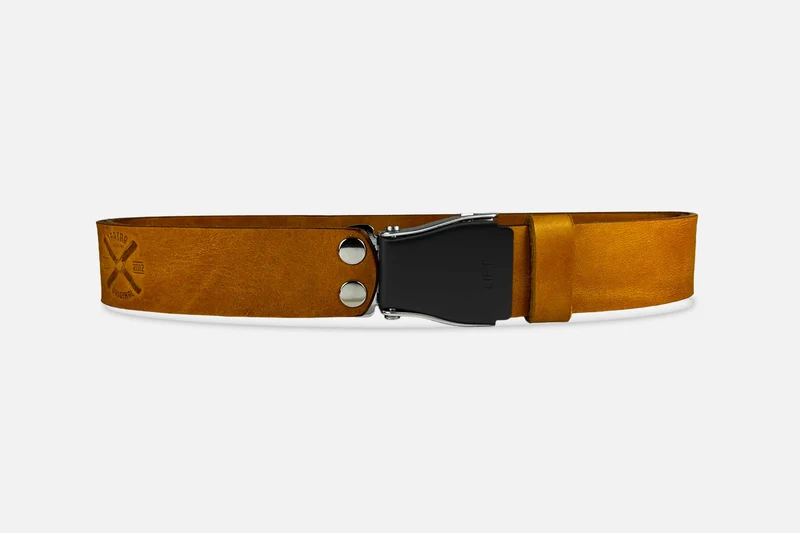 GÜRTEL STANDARD COGNAC/SCHWARZSILBER