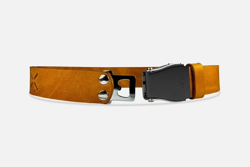 GÜRTEL STANDARD COGNAC/SCHWARZSILBER
