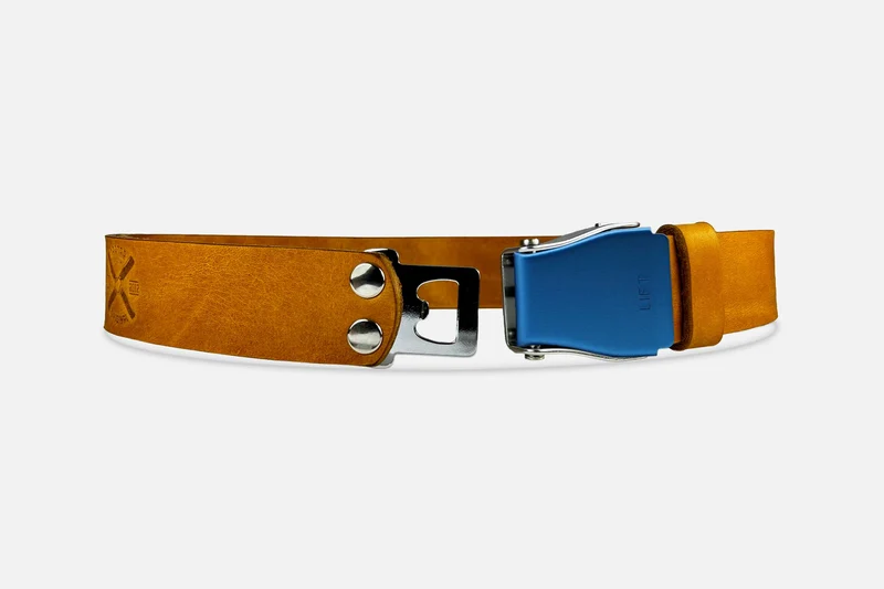 GÜRTEL STANDARD COGNAC/BLAU