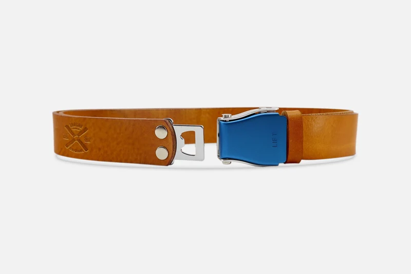 GÜRTEL STANDARD COGNAC LIGHT/BLAU