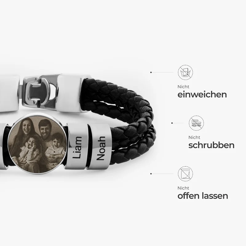 Alphabet & Zylindrische Namensschilder - Personalisierte Geschenke Für Männer | Armbänder Mit Foto