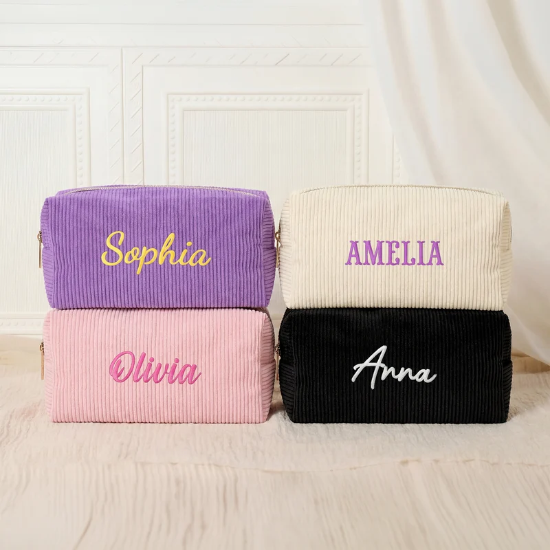 Damen Kosmetiktasche Name - Personalisierte Geschenke Für Frauen | Kosmetiktasche Cord