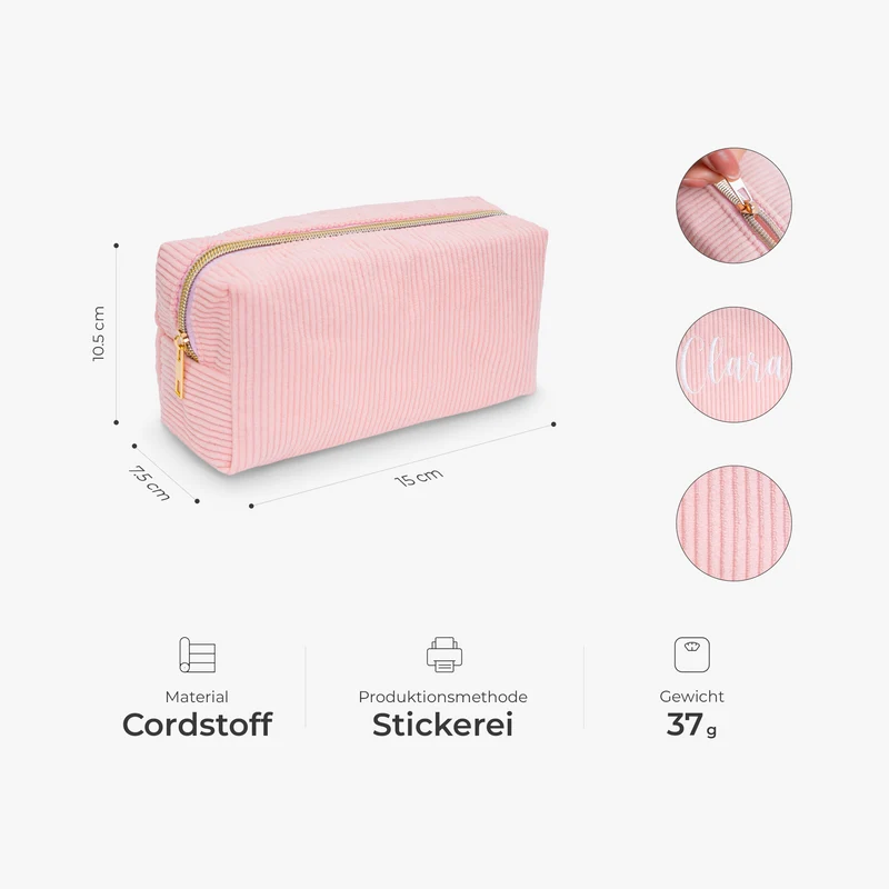 Damen Kosmetiktasche Name - Personalisierte Geschenke Für Frauen | Kosmetiktasche Cord