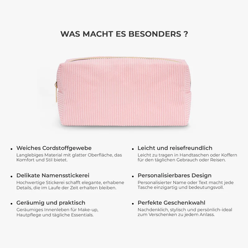 Damen Kosmetiktasche Name - Personalisierte Geschenke Für Frauen | Kosmetiktasche Cord
