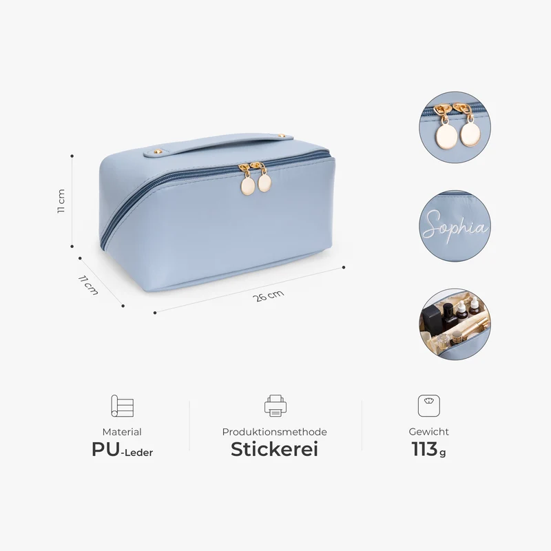 Damen Kosmetiktasche Name - Personalisierte Geschenke Für Frauen | Kosmetiktasche Aus PU Leder