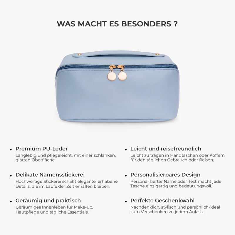Damen Kosmetiktasche Name - Personalisierte Geschenke Für Frauen | Kosmetiktasche Aus PU Leder