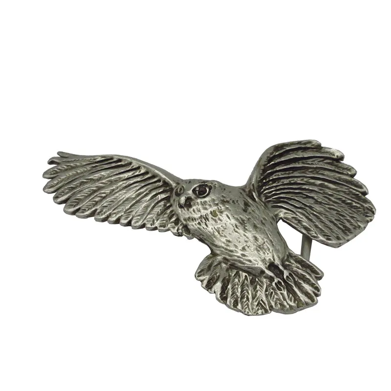 Gürtelschließe Gürtelschnalle Schnalle Buckle Eule grau Silber für 4 cm breiten Gürtel