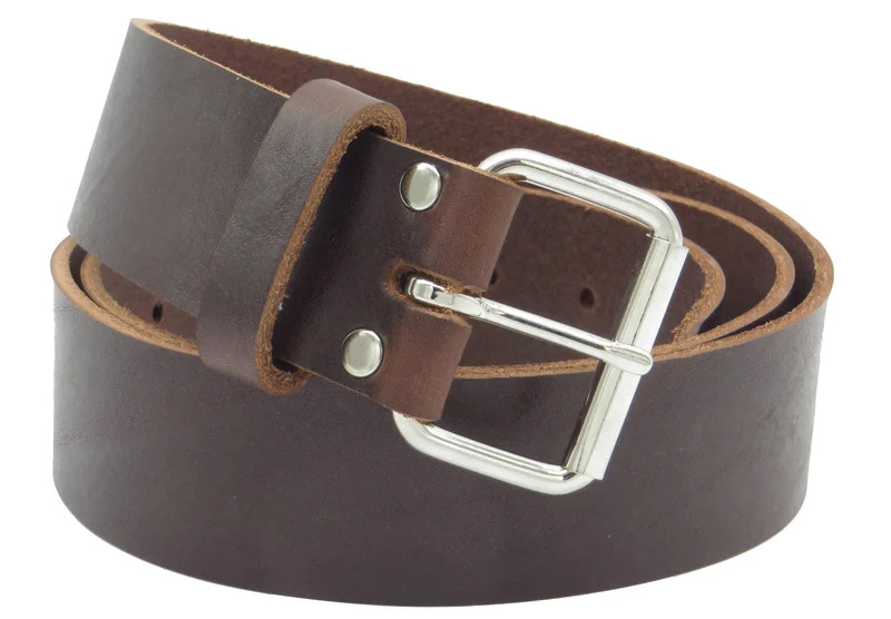 Übergröße Überlänge Ledergürtel Handwerkergürtel 4 cm breit dunkelbraun Rindsleder