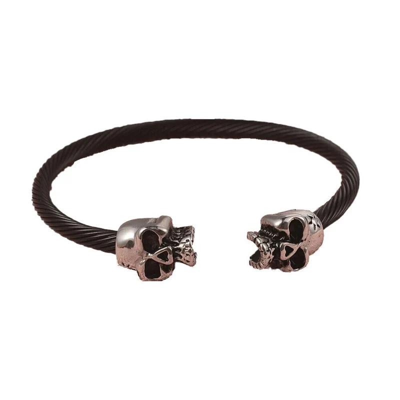 2 Totenköpfe Edelstahl Armband Skull Biker