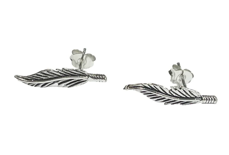 Native Feder Ohrstecker Ohrringe aus 925er Sterling Silber