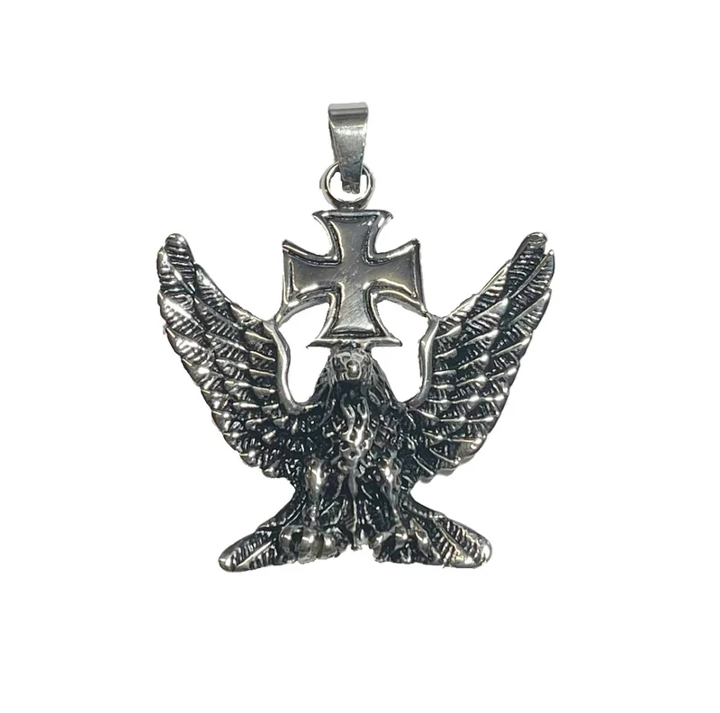 Großer Anhänger Adler Kreuz aus Edelstahl