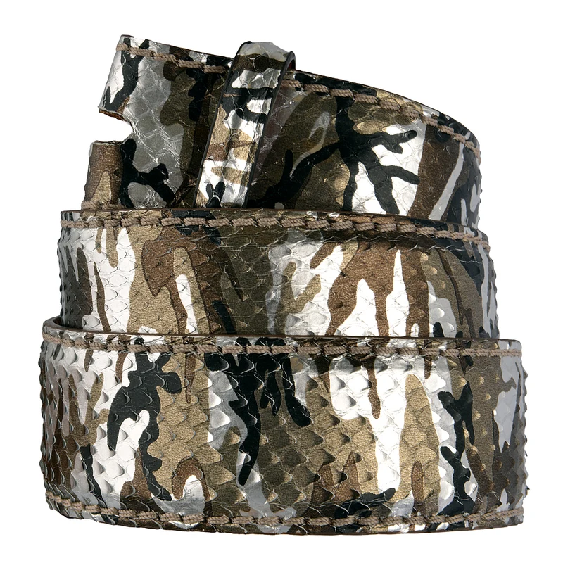 Reptile's House Pythongürtel Camouflage Silber