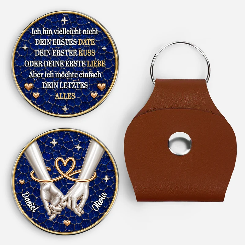 [3D-Optik] Ich Möchte Einfach Alles Sein - Pocket Hug Schlüsselanhänger Personalisiert Paar Mosaik