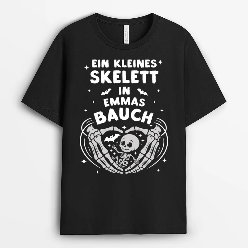 Ein Kleines Skelett In Meinem Bauch Ich War Das - Mama Papa Shirt Personalisiert Halloween