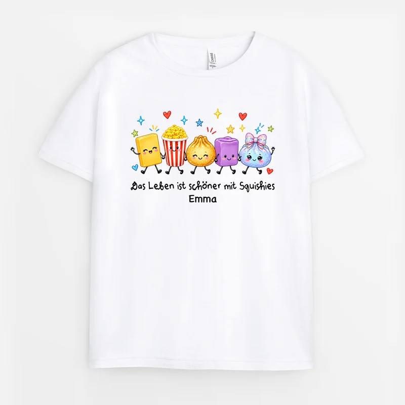Das Leben Ist Schöner Mit Squishies - Personalisierte T-Shirts Kinder