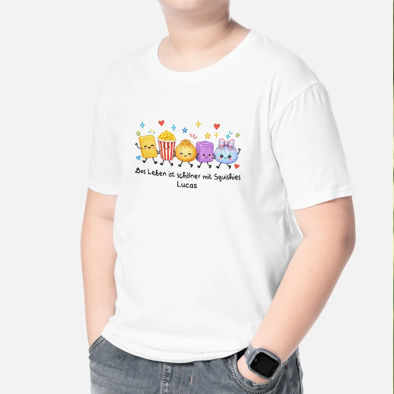 Das Leben Ist Schöner Mit Squishies - Personalisierte T-Shirts Kinder