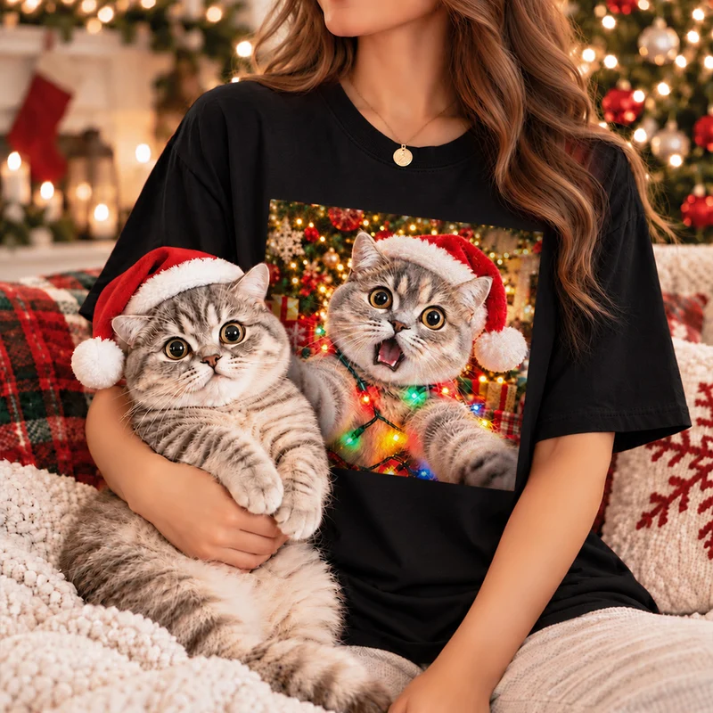 Haustier AI Bild Generator - Weihnachts T-Shirt Personalisiert