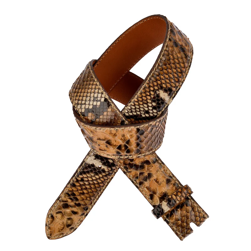 Reptile's House Pythonleder Gürtel Lipari in Beige