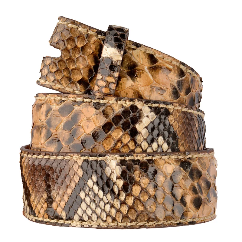 Reptile's House Pythonleder Gürtel Lipari in Beige