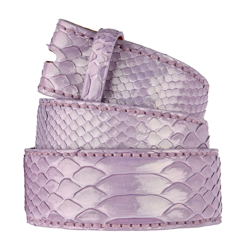 Reptile's House Pythonleder Gürtel Vernis Pearl in Flieder