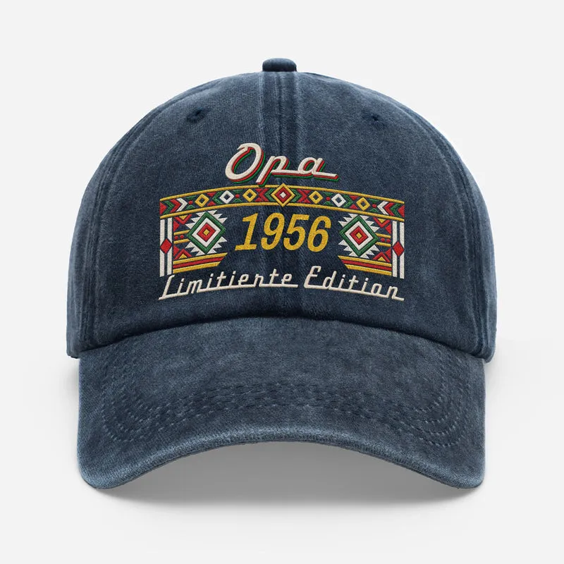 [3D-Optik] Klassisch Limitierte Edition - Washed Cap Personalisiert Opa Papa
