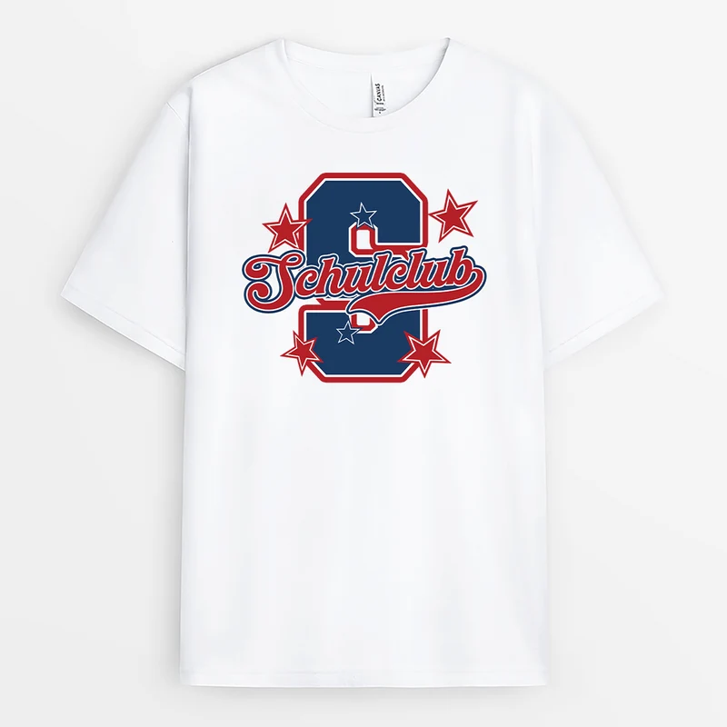 Mannschaftssport In Der Schule + Initiale - Personalisierte T Shirts Schulteam Mascot Weiß