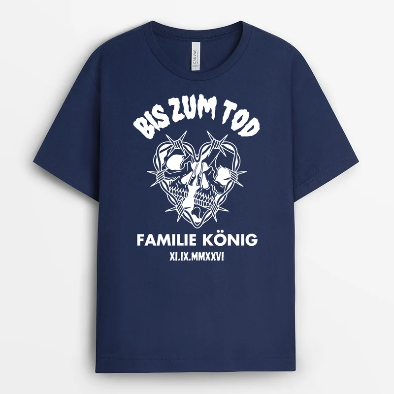 Bis Zum Tod - Partner T Shirt Personalisiert Schwarz