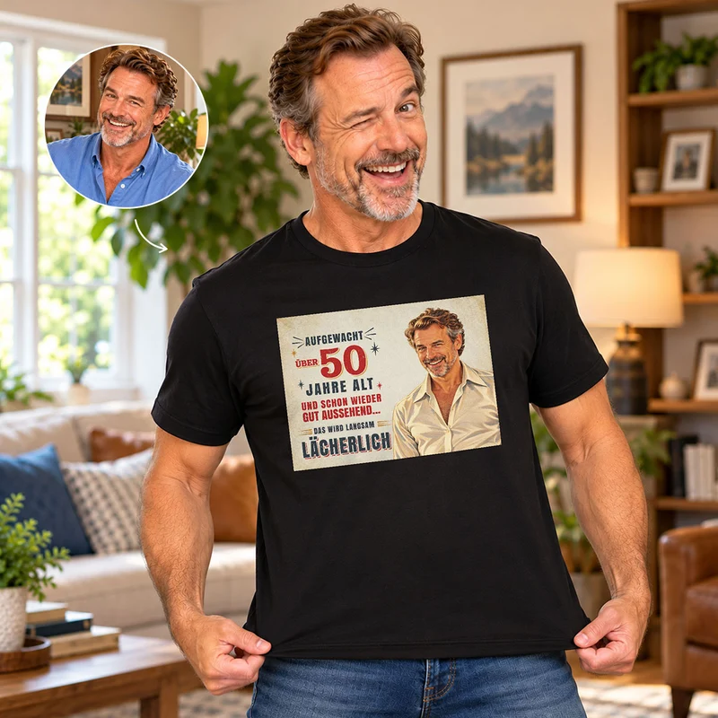 Und Schon Wieder Gut Aussehend - Personalisierte Lustige T Shirts Männer Foto Vintage