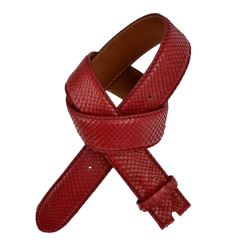 Reptile's House Pythonleder Gürtel RUM in Rot