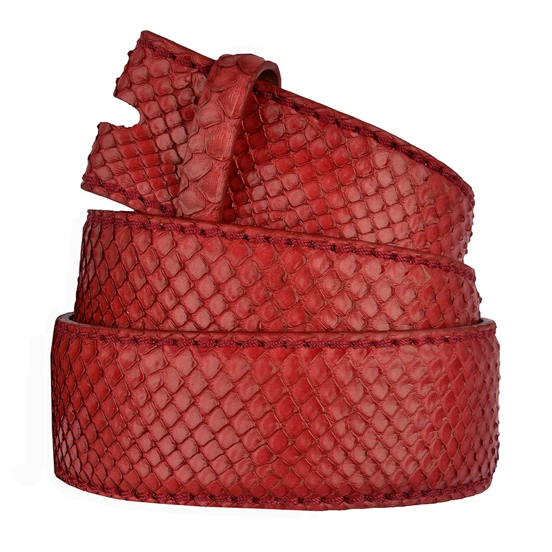 Reptile's House Pythonleder Gürtel RUM in Rot