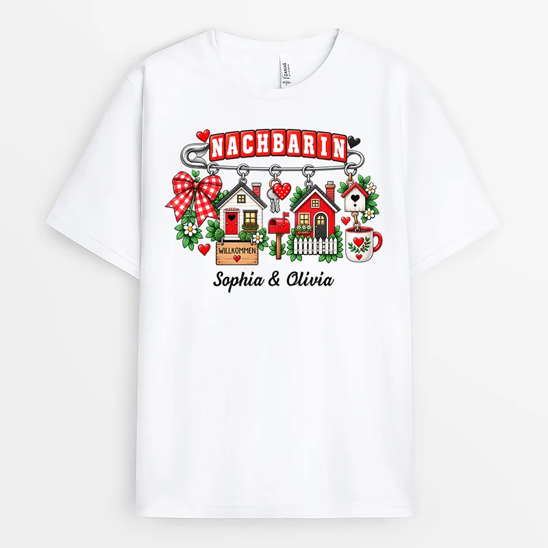 Sicherheitsnadel + Nachbarn - Personalisiertes T Shirt