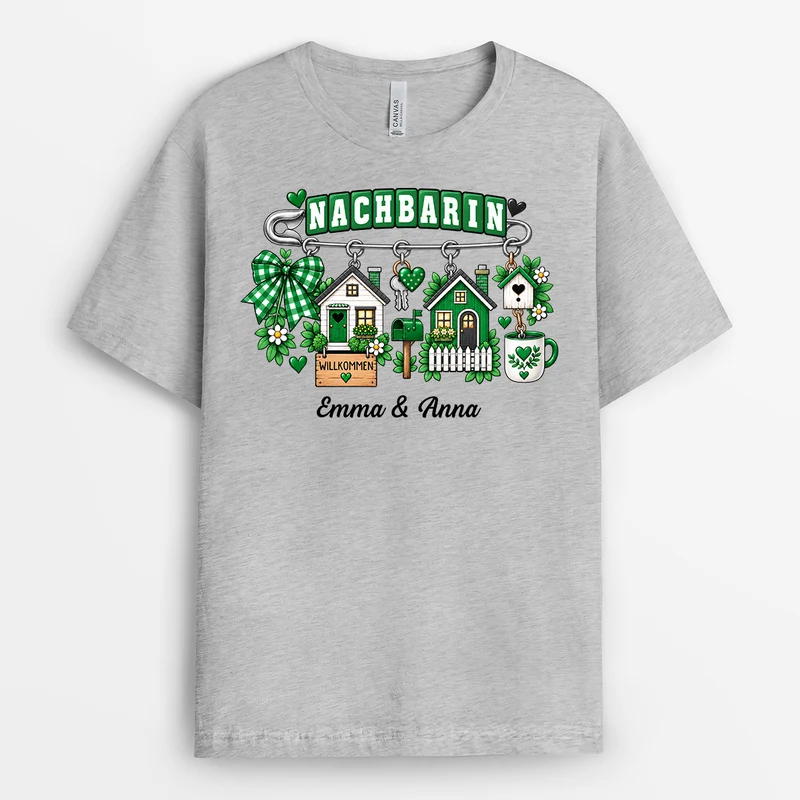 Sicherheitsnadel + Nachbarn - Personalisiertes T Shirt