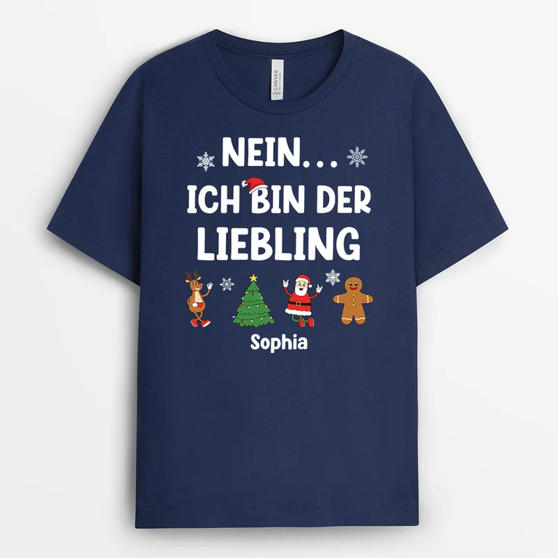 Ich Bin Der Liebling - Lustiges Weihnachts T Shirt Familie Personalisieren