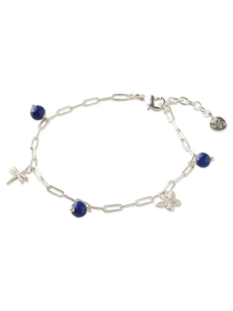 Imaginary Lapislazuli versilbertes Armband