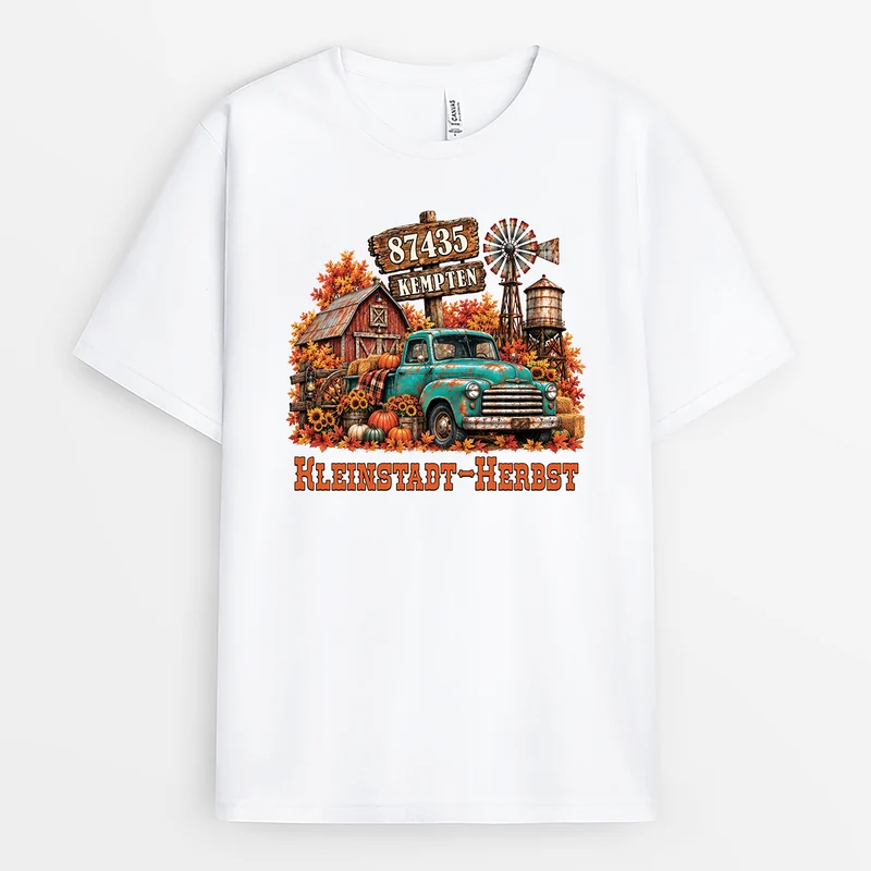 Kleinstadt-Herbst - Personalisiertes T Shirt