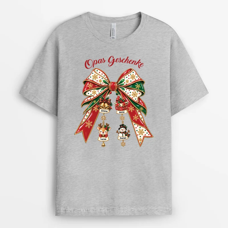 [3D-Optik] Weihnachtsgeschenk - T Shirt Familie Personalisieren Oma Opa Mama Papa