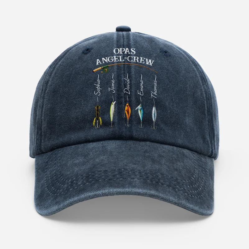 Opas Angel-Crew - Washed Cap Personalisiert Papa Mama