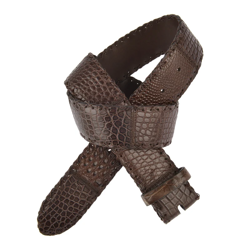 ELBBELT Krokodilleder Gürtel in Braun 4cm